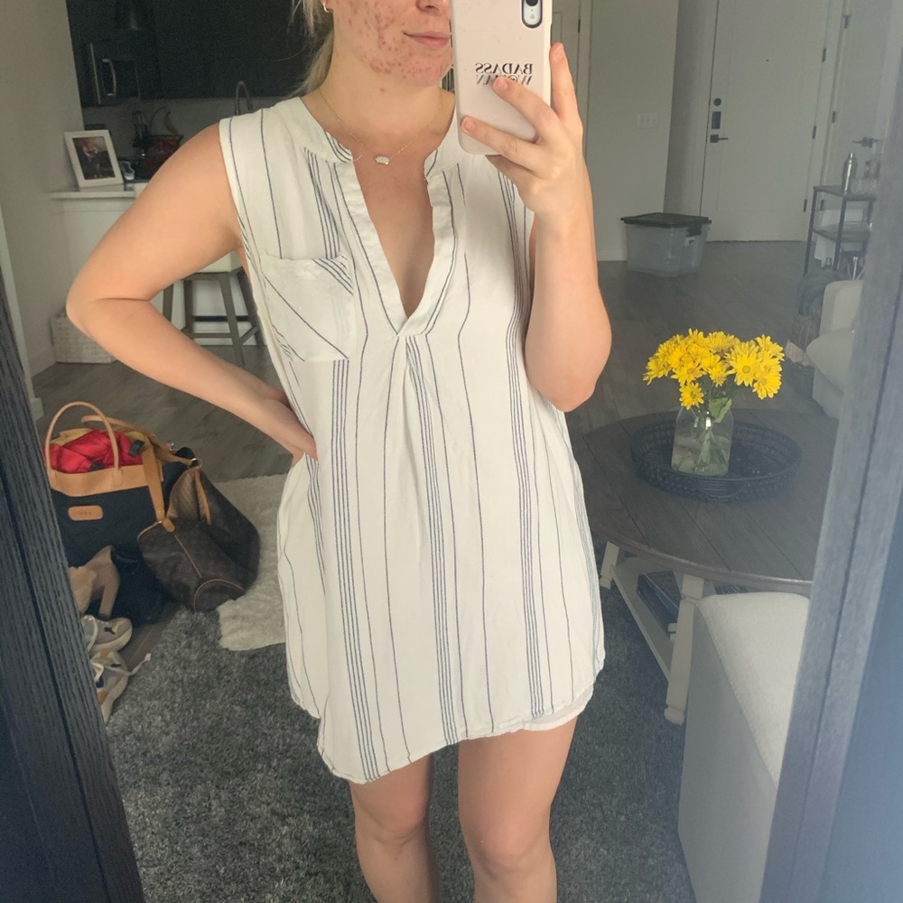 Navy and white striped dress- worn once